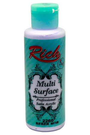 Rich Multi Surface 120 cc Akrilik Boya - Rich Bebek Mor 2260 Hobi Boyası