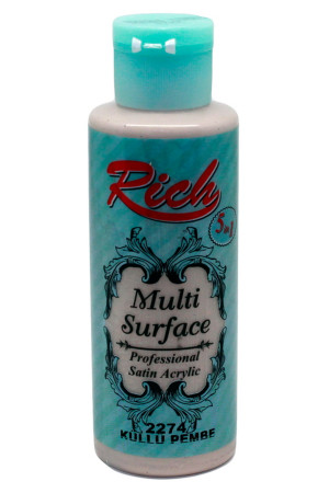Rich Multi Surface 120 cc Akrilik Boya - Rich Küllü Pembe 2274 Hobi Boyası